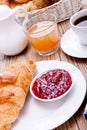 Healthy french breakfast coffee croissant Royalty Free Stock Photo