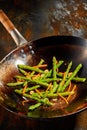 Healthy fresh cooked asparagus tips and carrots Royalty Free Stock Photo