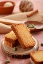 Healthy and Fresh Food - Indian Milk Rusk Toast on Wooden Tray