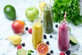 Healthy Fresh Fruit Smoothie in Bottle with Tubule