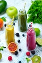 Healthy Fresh Fruit Smoothie in Bottle with Tubule