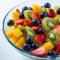 Healthy fresh fruits plate, multivitamins Royalty Free Stock Photo