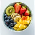 Healthy fresh fruits plate, multivitamins Royalty Free Stock Photo