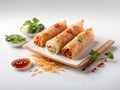 healthy and Fresh Shrimp Spring Roll on white background Royalty Free Stock Photo