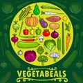 Healthy Fresh Vegetables, Icons, Food, Vegan, Set Royalty Free Stock Photo