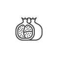 Healthy fruit pomegranate line icon