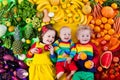 Healthy fruit and vegetable nutrition for kids Royalty Free Stock Photo