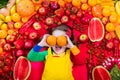 Healthy fruit and vegetable nutrition for kids Royalty Free Stock Photo