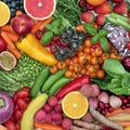 Healthy Fruit and Vegetables High in Antioxidants Royalty Free Stock Photo