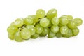 Healthy fruits Green wine grapes with white background. Unwashed big wine green grapes on white background