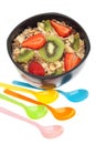 Healthy fruits muesli Royalty Free Stock Photo