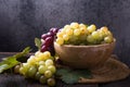 Healthy fruits Red and White wine grapes on stone backgrounds Royalty Free Stock Photo