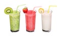 Healthy glass of smoothies collection flavor on white Royalty Free Stock Photo