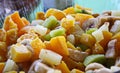 Healthy mix of chopped fresh fruits