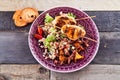 Healthy, gourmet barbecue chicken skewer dish Royalty Free Stock Photo