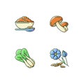 Healthy grains RGB color icons set Royalty Free Stock Photo