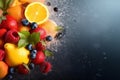 grape ice smoke organic fruit juice orange hookah food background apple. Generative AI. Royalty Free Stock Photo