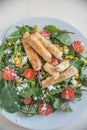 Healthy Greek salad with home made sigara boregi