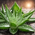 Healthy green aloe vera plants