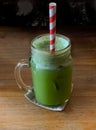 Healthy green blended juice isolated