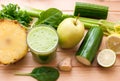 Healthy green detox juice Royalty Free Stock Photo