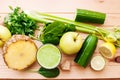 Healthy green detox juice Royalty Free Stock Photo