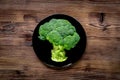 healthy green food with fresh vegetables on wooden table background top view Royalty Free Stock Photo