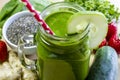 Healthy Green Juice Smoothie Drink Royalty Free Stock Photo