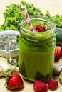 Healthy Green Juice Smoothie Drink Royalty Free Stock Photo