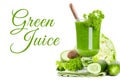 Healthy green juice smoothie Royalty Free Stock Photo