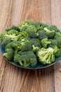 Healthy Green Organic Raw Broccoli Florets Ready for Cooking Royalty Free Stock Photo