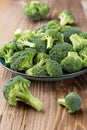 Healthy Green Organic Raw Broccoli Florets Ready for Cooking Royalty Free Stock Photo