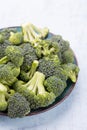 Healthy Green Organic Raw Broccoli Florets Ready for Cooking Royalty Free Stock Photo