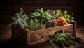 Healthy green organic tomato vegetable salad meal indoors generated by AI Royalty Free Stock Photo