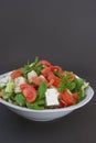 Healthy salad with rucola, red, oregano and cheese