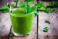 Healthy green spinach smoothie Royalty Free Stock Photo