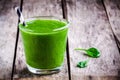 Healthy green spinach smoothie Royalty Free Stock Photo