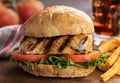 Healthy Grilled Chicken Breast Sandwich Royalty Free Stock Photo