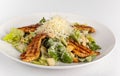 Healthy Grilled Chicken Caesar Salad with Cheese and Croutons Royalty Free Stock Photo