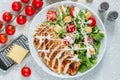 Healthy Grilled Chicken Caesar Salad Royalty Free Stock Photo