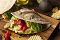 Healthy Grilled Chicken Pesto Flatbread Royalty Free Stock Photo