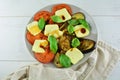 Grilled Eggplant Salad with Sliced Tomatoes and Mozzarella Royalty Free Stock Photo