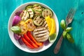 Healthy grilled vegetables on plate