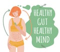 Healthy gut healthy mind. Landscape vector poster Royalty Free Stock Photo