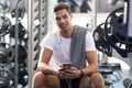 Healthy guy at gym Royalty Free Stock Photo