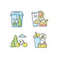 Healthy habits RGB color icons set Royalty Free Stock Photo