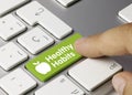 Healthy habits - Inscription on Green Keyboard Key