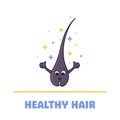 Healthy hair follicle happy cartoon character illustration