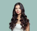 Healthy hair woman. Perfect girl with long curly hairstyle. Hair care concept Royalty Free Stock Photo