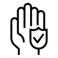 Healthy hand icon outline vector. Coverage care money